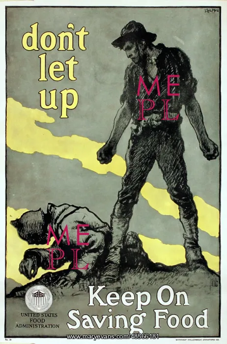 : WW1 poster, Keep On Saving Food : WW1 poster, Keep On Saving Food