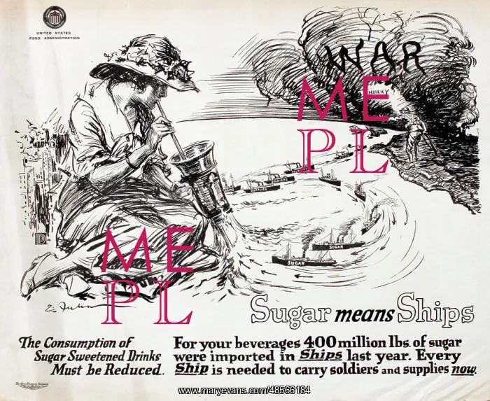 : WW1 poster, Sugar means Ships : WW1 poster, Sugar means Ships