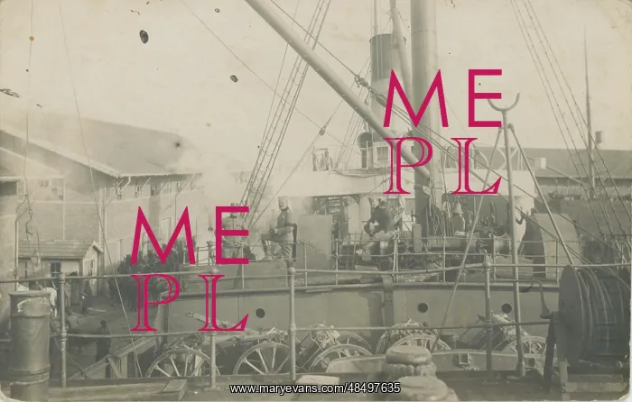 : WW1 Preparations - German Warship at Dock : WW1 Preparations - German Warship at Dock