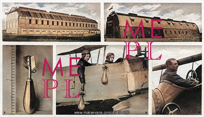  : WW1 - Primitive Royal Air Force Bombers and Hangars