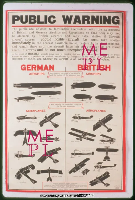 : WW1 - Public Warning, German and British transport : WW1 - Public Warning, German and British transport