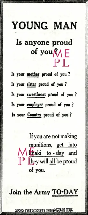 : WW1 - Recruitment Advertisement : WW1 - Recruitment Advertisement