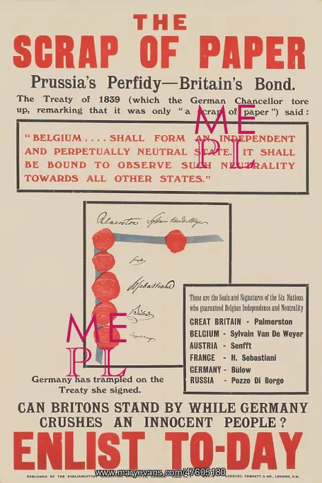 : WW1 Recruitment Poster -- The Scrap of Paper : WW1 Recruitment Poster -- The Scrap of Paper