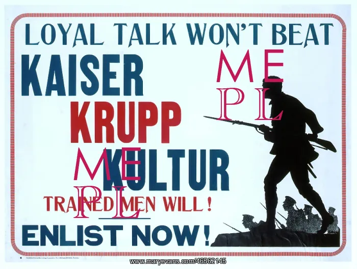 : WW1 recruitment poster with silhouette : WW1 recruitment poster with silhouette