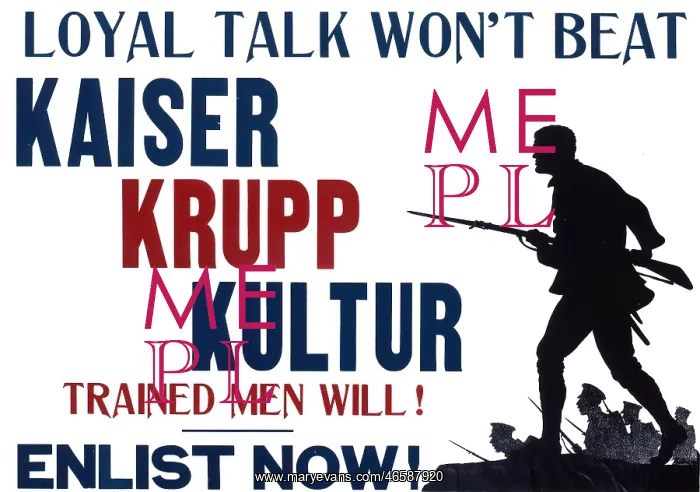 : WW1 recruitment poster with silhouette : WW1 recruitment poster with silhouette