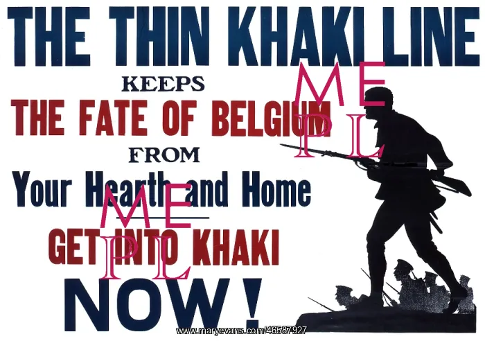 : WW1 recruitment poster with silhouette : WW1 recruitment poster with silhouette