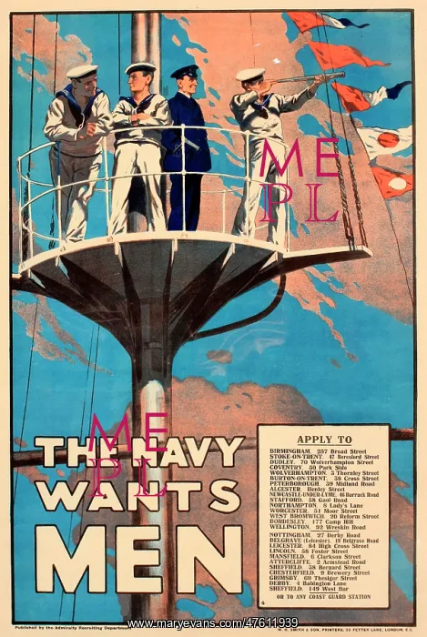 : WW1 Royal Navy recruiting poster : WW1 Royal Navy recruiting poster