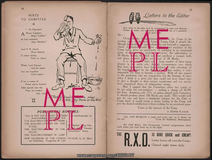 : WW1 - In Ruhleben Camp - magazine pages : WW1 - In Ruhleben Camp - magazine pages