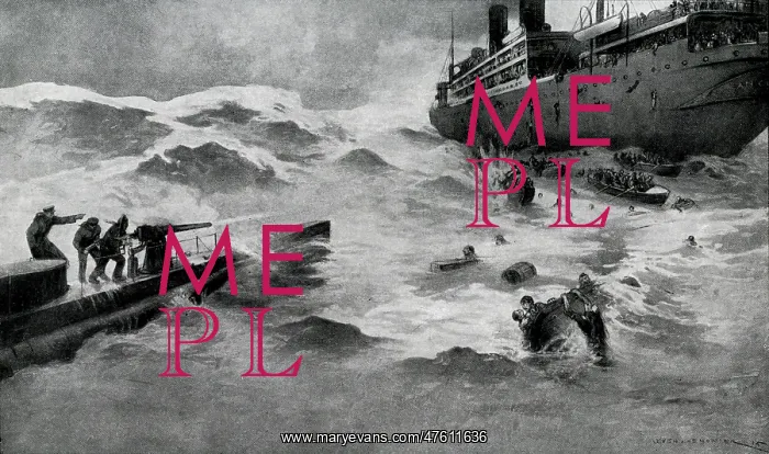 : WW1 - Sinking of the Italian emigrant ship SS Ancona, 1915 : WW1 - Sinking of the Italian emigrant ship SS Ancona, 1915