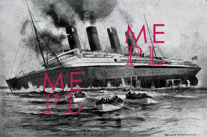: WW1 - Sinking of Lusitania, May 7th, 1915 : WW1 - Sinking of Lusitania, May 7th, 1915
