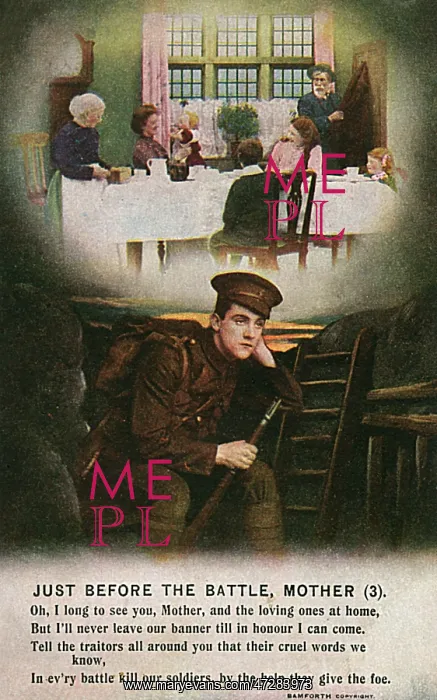 : WW1 SOLDIER SONG CARD : WW1 SOLDIER SONG CARD
