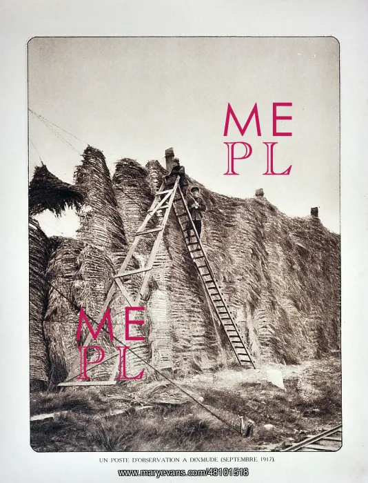 : WW1 - Soldiers on ladder at observation post : WW1 - Soldiers on ladder at observation post