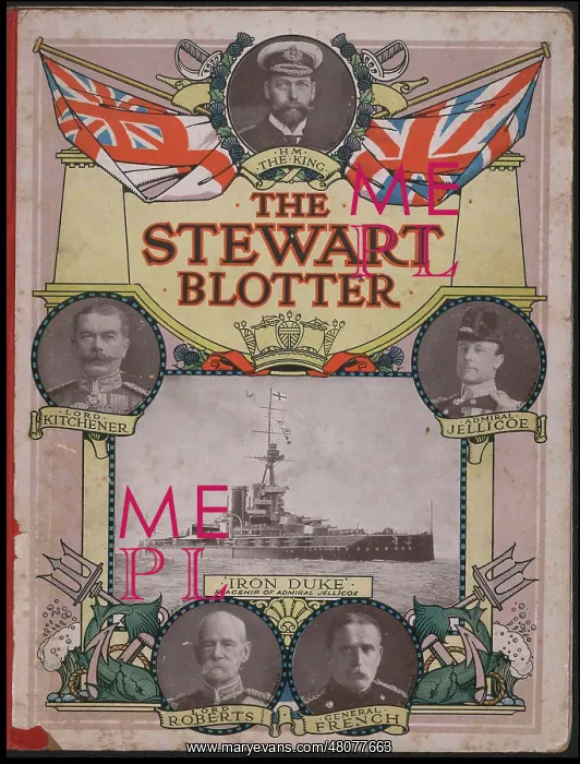 : WW1 - The Stewart Blotter - cover design : WW1 - The Stewart Blotter - cover design