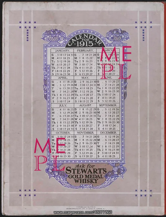 : WW1 - The Stewart Blotter - back cover design : WW1 - The Stewart Blotter - back cover design