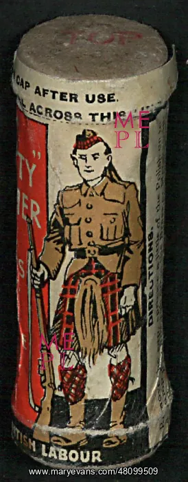: WW1 - tin of Blighty button polish : WW1 - tin of Blighty button polish