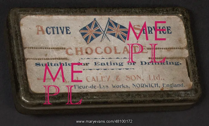 : WW1 - tin lid design - Active Service Chocolate : WW1 - tin lid design - Active Service Chocolate