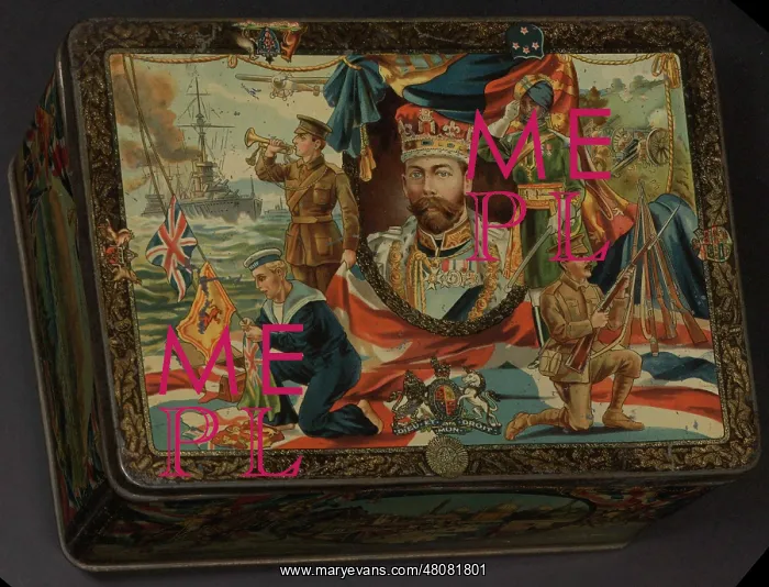 : WW1 - tin lid design - King George V : WW1 - tin lid design - King George V