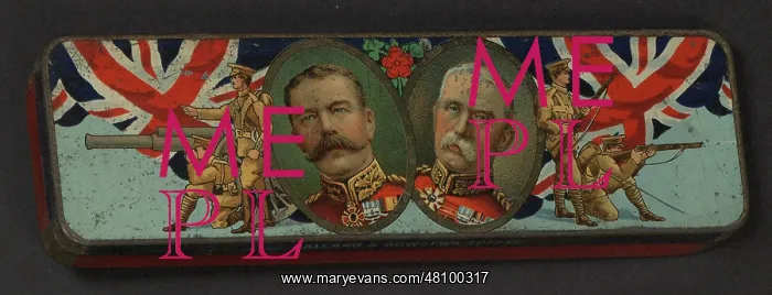 : WW1 - tin lid design - Kitchener and French : WW1 - tin lid design - Kitchener and French
