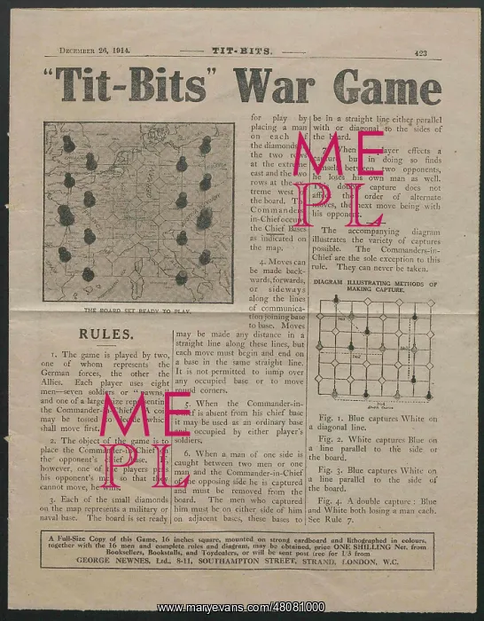 : WW1 - Tit-Bits War Game, advertisement : WW1 - Tit-Bits War Game, advertisement