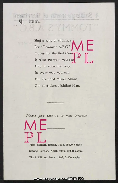 : WW1 - Tommy's ABC - epigraph : WW1 - Tommy's ABC - epigraph