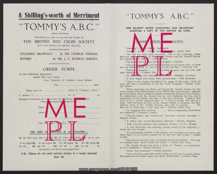 : WW1 - Tommy's ABC - information pages : WW1 - Tommy's ABC - information pages