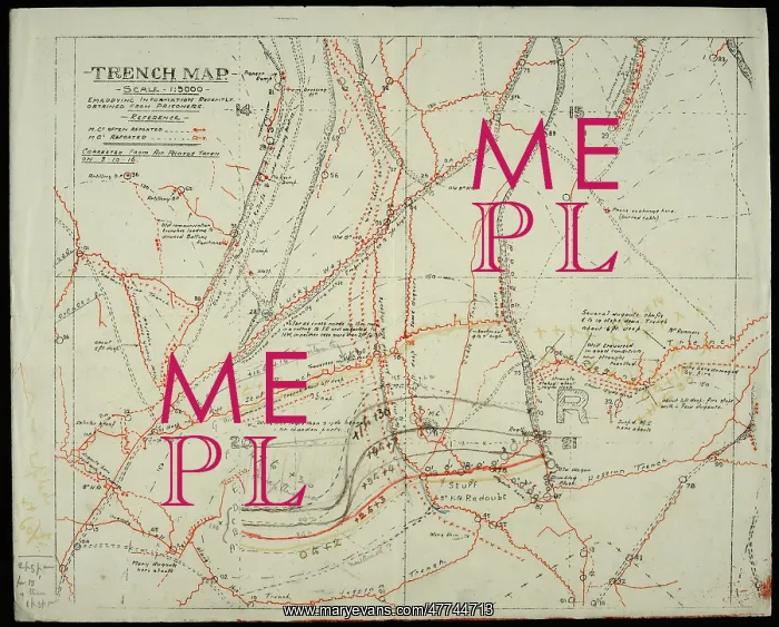 : WW1 Trench map - Somme Battlefield : WW1 Trench map - Somme Battlefield
