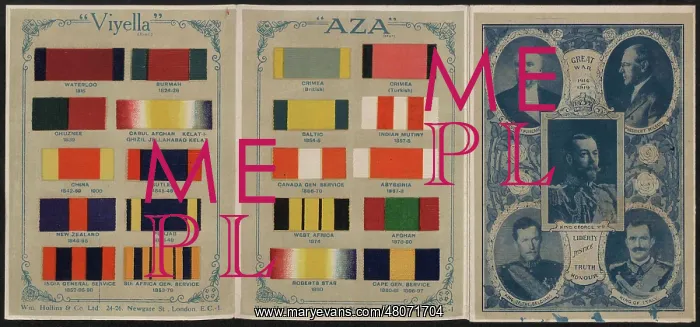  : WW1 - Viyella sample booklet, three pages