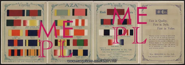 : WW1 - Viyella sample booklet, four pages : WW1 - Viyella sample booklet, four pages