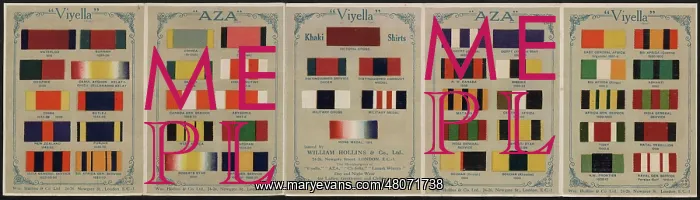 : WW1 - Viyella sample booklet, five pages : WW1 - Viyella sample booklet, five pages