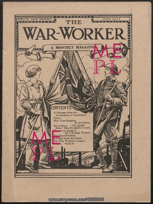 : WW1 - The War-Worker, June 1917, cover design : WW1 - The War-Worker, June 1917, cover design