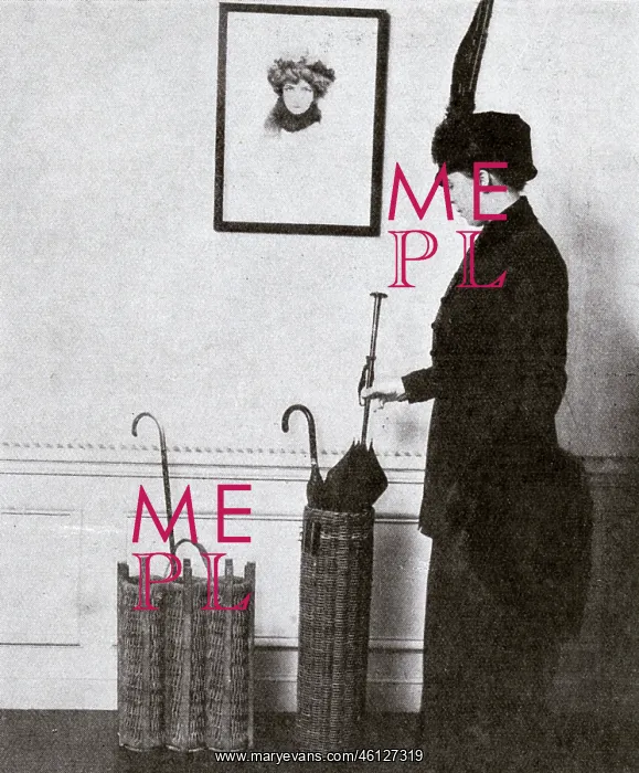 : WW1 wicker shell cases recycled as umbrella stands, 1915 : WW1 wicker shell cases recycled as umbrella stands, 1915