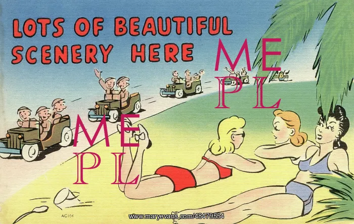 : WW2 American Forces comic postcard : WW2 American Forces comic postcard
