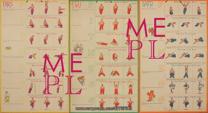 : WW2, Army exercise instruction hanging cards : WW2, Army exercise instruction hanging cards