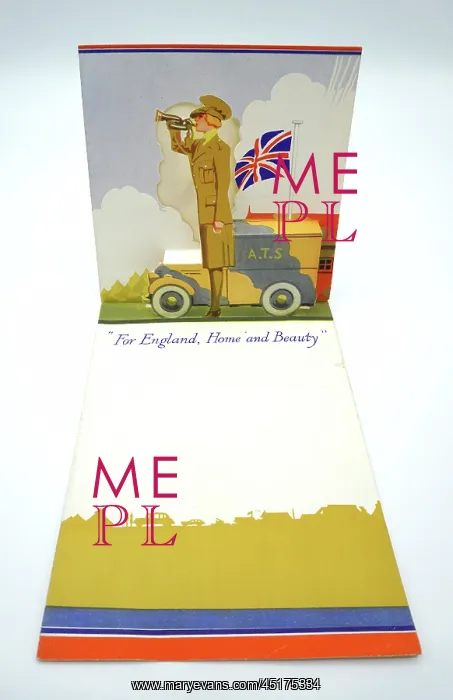 : WW2 A.T.S. Greetings Card : WW2 A.T.S. Greetings Card