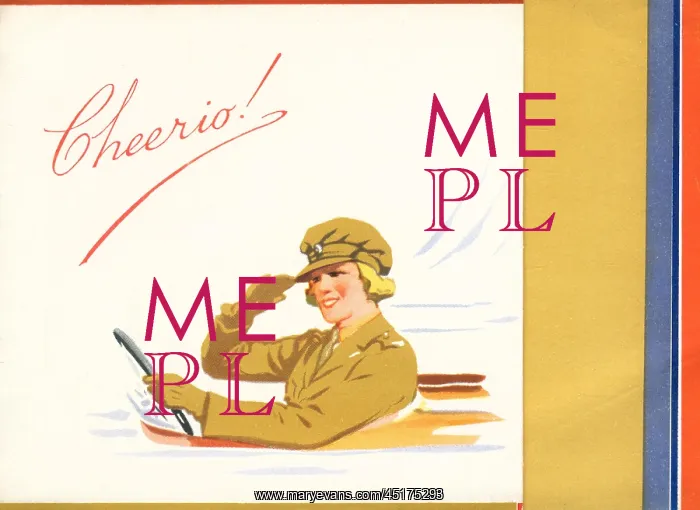 : WW2 A.T.S. Greetings Card, Cheerio! : WW2 A.T.S. Greetings Card, Cheerio!