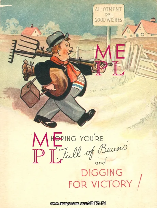 : WW2 Birthday Card, Digging For Victory : WW2 Birthday Card, Digging For Victory