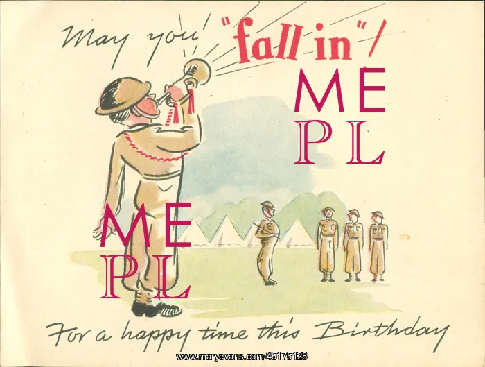: WW2 Birthday Card, Fall In! : WW2 Birthday Card, Fall In!