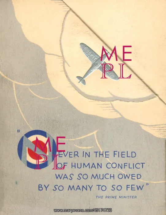 : WW2 Birthday Card, Foil Spitfire : WW2 Birthday Card, Foil Spitfire