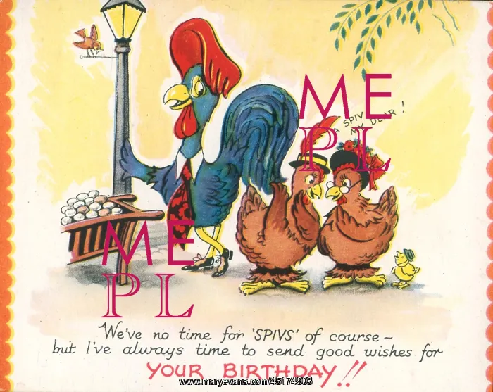 : WW2 Birthday Card, No Time For Spivs : WW2 Birthday Card, No Time For Spivs