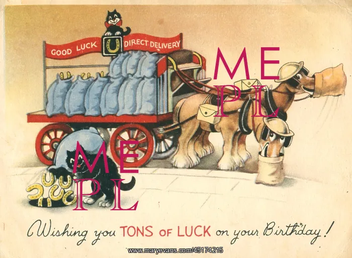 : WW2 Birthday Card, Tons Of Luck : WW2 Birthday Card, Tons Of Luck