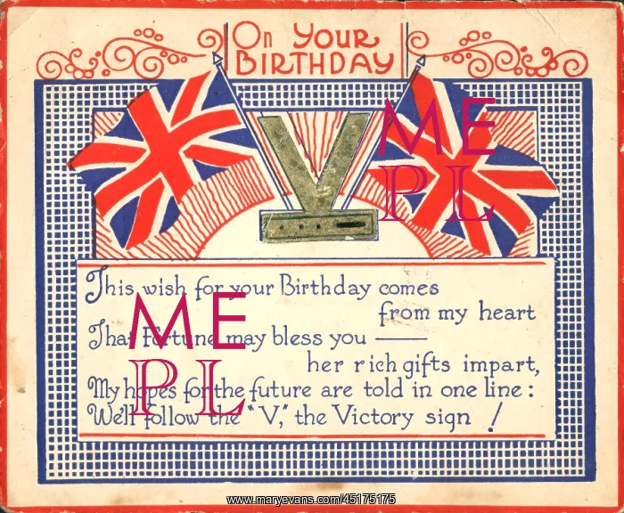 : WW2 Birthday Card, Victory Flags : WW2 Birthday Card, Victory Flags