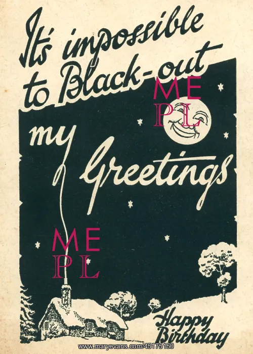 : WW2 Blackout Birthday Card : WW2 Blackout Birthday Card