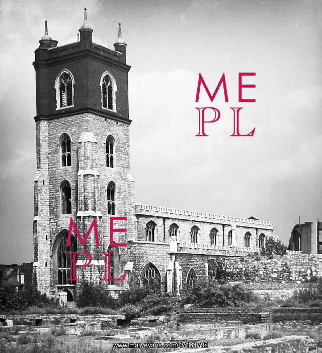 : WW2 Bomb Damage - Church of St John's Cripplegate : WW2 Bomb Damage - Church of St John's Cripplegate