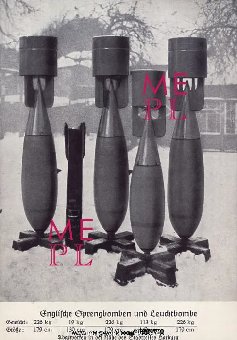 : WW2 - Bombs dropped by the RAF on Hamburg : WW2 - Bombs dropped by the RAF on Hamburg