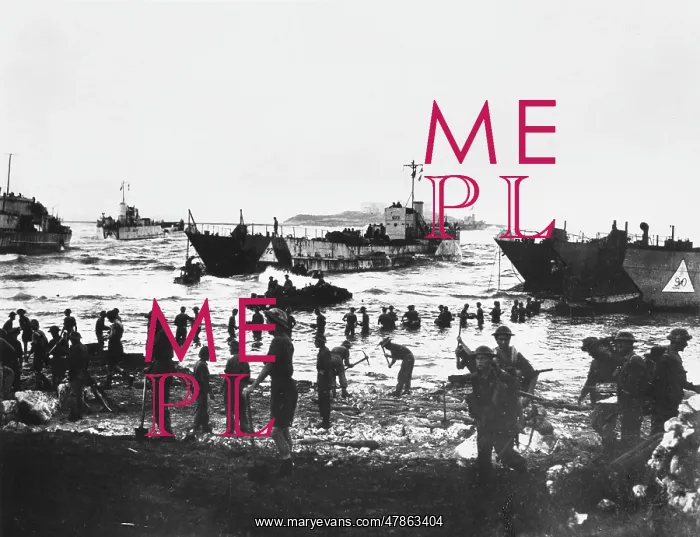 : WW2 - British troops landing on Sicily : WW2 - British troops landing on Sicily