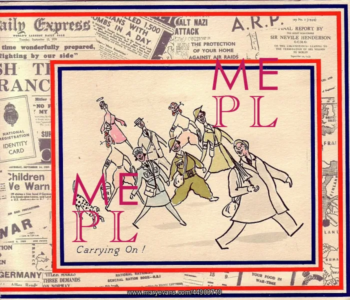 : WW2 Christmas card, Carrying On! : WW2 Christmas card, Carrying On!