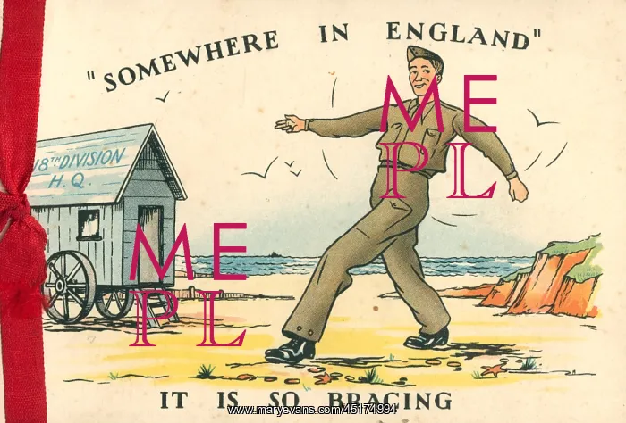 : WW2 Christmas Card, Somewhere In England : WW2 Christmas Card, Somewhere In England