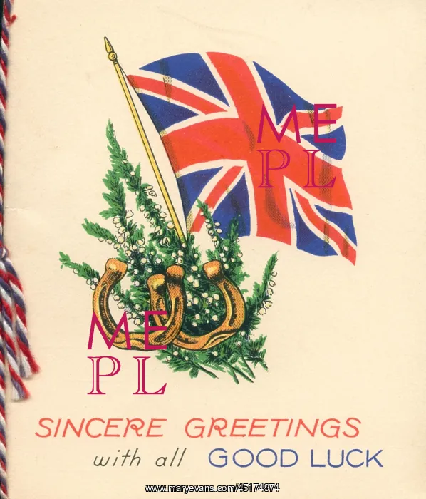 : WW2 Christmas Card, Good Luck : WW2 Christmas Card, Good Luck