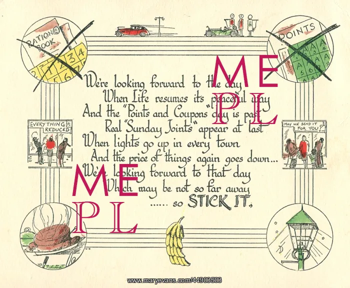 : WW2 Christmas card, looking forward : WW2 Christmas card, looking forward
