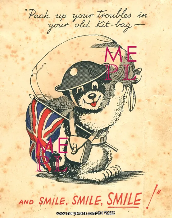 : WW2 Christmas Card, Pack Up Your Troubles : WW2 Christmas Card, Pack Up Your Troubles